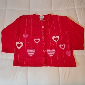 Quacker Factory Heart Sweater Women's 1X